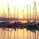Segelhafen Langlau bei Sonnenaufgang