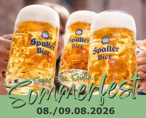 Sommerurlaub - Luftaufnahme Strandhotel Seehof bei Sonnenaufgang Seehof Sommerfest