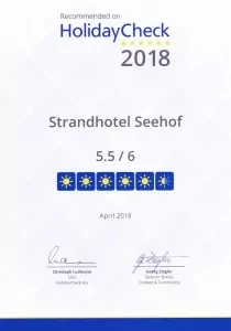 HolidayCheck 2018, Strandhotel Seehof