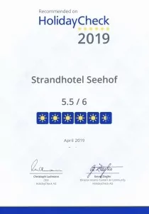 HolidayCheck 2019, Strandhotel Seehof