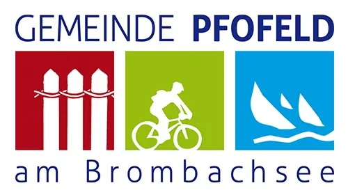 rot, grünes blause Logo der Gemeine Pfofeld